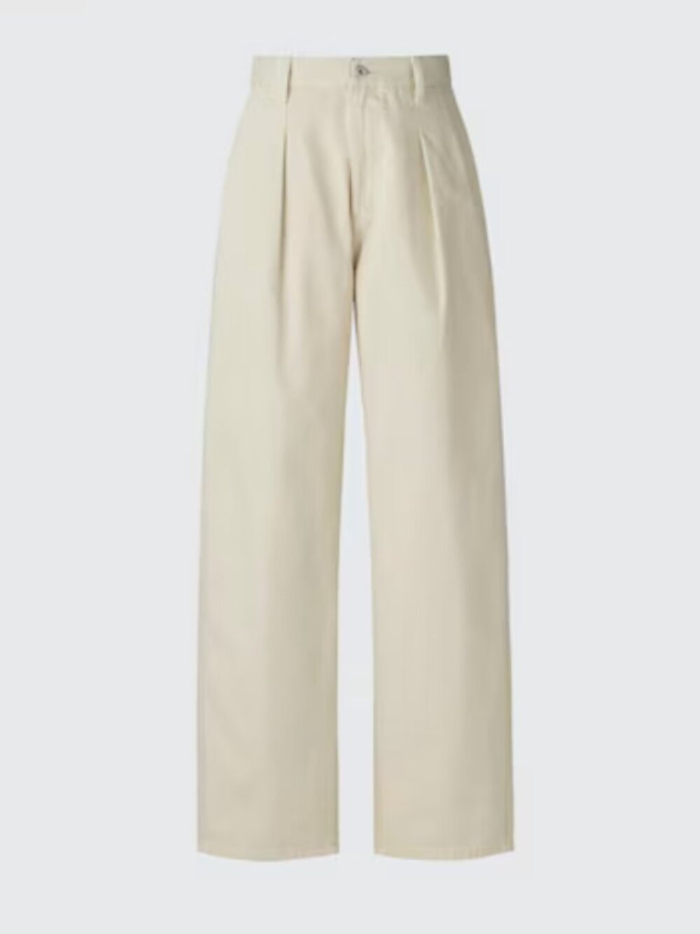 Uniqlo Khaki Tan Denim Pleated Pants Size 27 Wide Leg